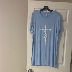 Light Blue Faith Graphic T-Shirt